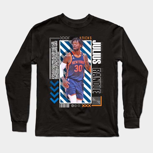 Julius Randle Paper Poster Version 10 Long Sleeve T-Shirt by art.Hamdan